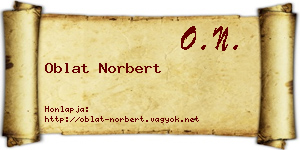 Oblat Norbert névjegykártya